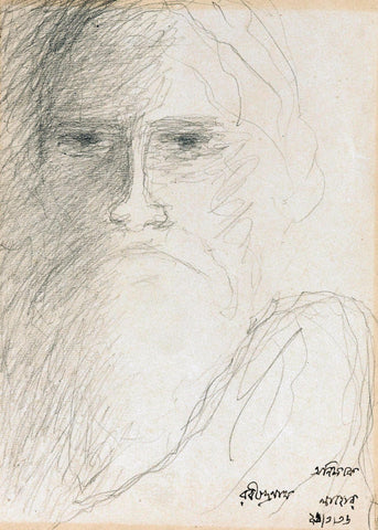 Self-Portrait - Rabindranath Tagore - Posters by Rabindranath Tagore