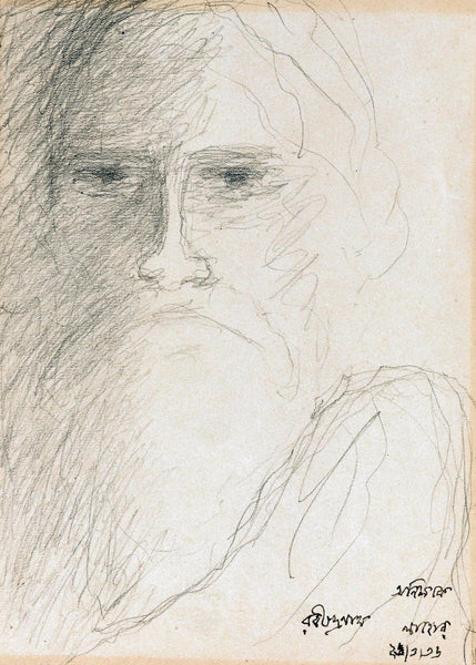 Self-Portrait - Rabindranath Tagore - Canvas Prints
