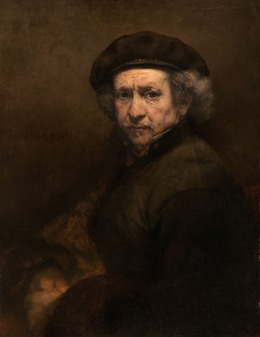 Self-Portrait with Beret and Turned-Up Collar - Rembrandt van Rijn - Large Art Prints by Rembrandt