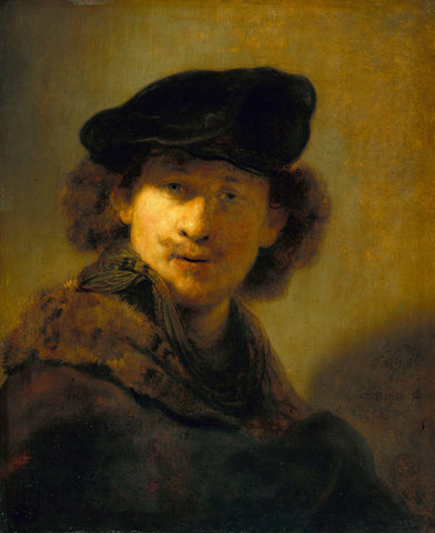 Self-Portrait with Velvet Beret 1634 - Rembrandt van Rijn - Large Art Prints by Rembrandt