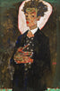 Self Portrait With Peacock Vest - Egon Schiele - Art Prints