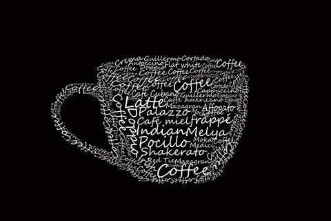 Semiotic Coffee Art - Black - Large Art Prints by Christopher Noel