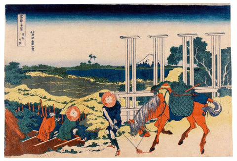 Senju In Musashi Province (Bushu Senju) - Thirty-six Views Of Mt Fuji - Katsushika Hokusai - Japanese Woodcut Painting - Framed Prints