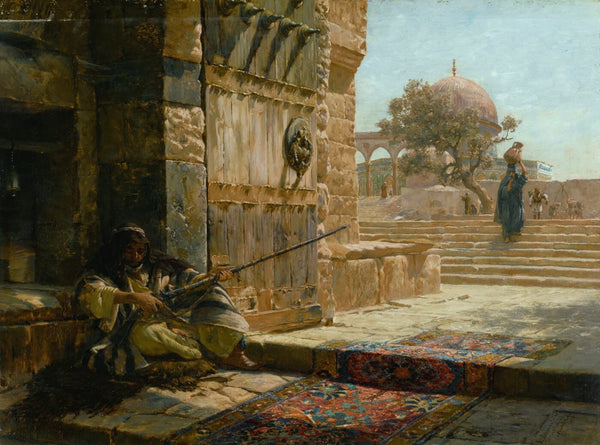 Sentinel At The Entrance To The Temple Mount, Jerusalem - Canvas Prints