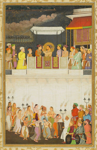 Shah-Jahan Honouring Prince Dara-Shukoh At His Wedding - C. 1635 - 1650- Vintage Indian Miniature Art Painting - Framed Prints