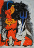 Shiva Parvati - Maqbool Fida Husain  Painting - Canvas Prints