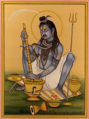 Indian Miniature Art - Shiva Making Bhaang - Posters