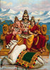 Shiva Parvati and Ganesha on Mount Kailas with Nandi - Raja Ravi Varma - Life Size Posters