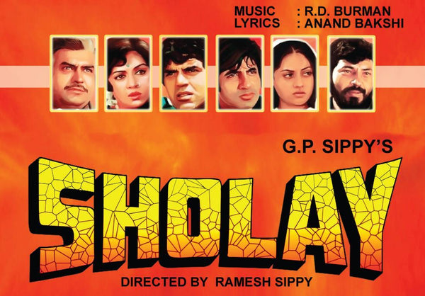 Sholay - Bollywood Hindi Movie Poster (2) - Large Art Prints