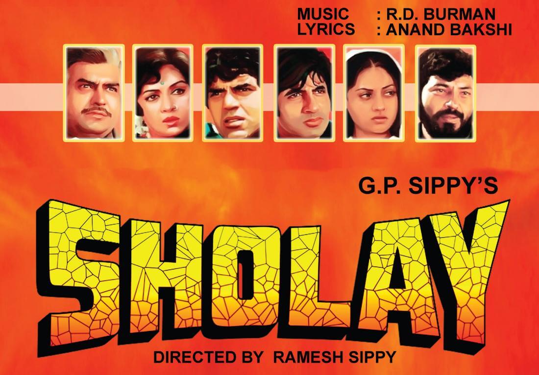 Amazon Prime Sholay Full Movie Watch Online Poster Latest Bollywood Films Sholay Bollywood Hindi Movie Poster