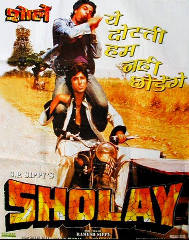 Sholay - Amitabh Bachchan - Hindi Movie Poster - Tallenge Bollywood Collection - Art Prints