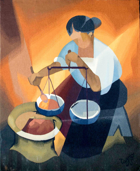 Shopkeeper Woman - Louis Toffoli - Contemporary Art Painting - Canvas Prints