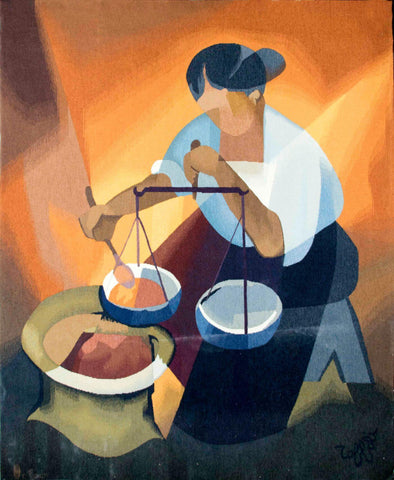Shopkeeper Woman - Louis Toffoli - Contemporary Art Painting - Framed Prints
