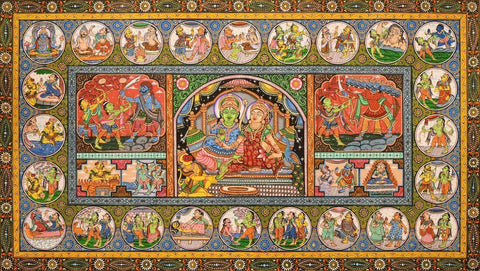 Shri Ram Leela  - Orissa Pati - Contemporary Indian Ramayan Painting - Framed Prints
