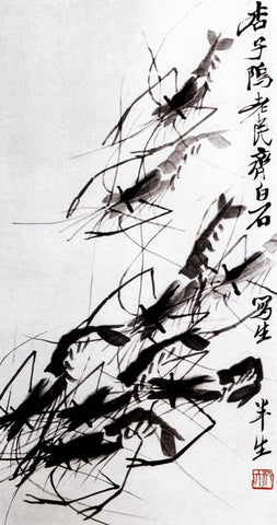 Shrimps - Qi Baishi - Canvas Prints