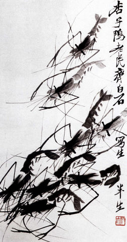 Shrimps - Qi Baishi - Framed Prints