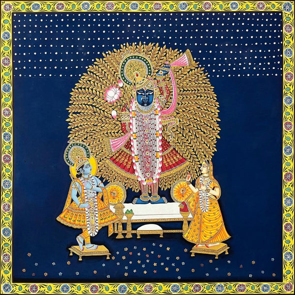 Shrinathji Darshan - Kirshna Pichwai Art Painting - Life Size Posters