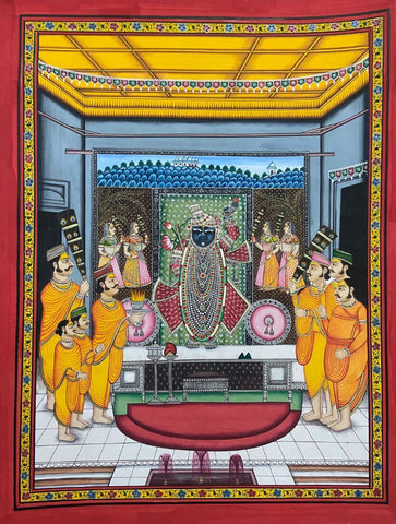 Shrinathji Darshan - Kirshna Pichwai Painting - Large Art Prints