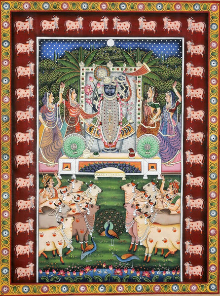 Shrinathji Darshan - Nathdwara - Pichwai Painting - Art Prints