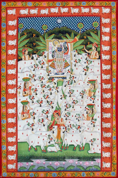 Shrinathji Gopashthami - Pichwai Nathdwara Krishna Painting - Posters