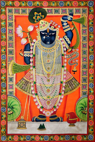 Shrinathji Rajbhog Swaroop - Pichwai Painting by Krishna Pichwai