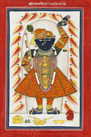 Shrinathji Swaroop - Pichwai Painting by Krishna Pichwai