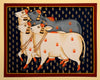 Shrinathji's Devoted Cows - Krishna Pichwai Indian Painting - Canvas Prints