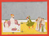 Shuja' Al - Dawla And His Son Asif Al - Dawla Of Awadh Watching A Dancer - C.1770 -  Vintage Indian Miniature Art Painting - Art Prints