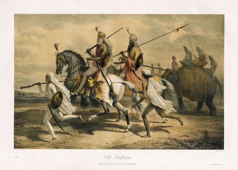 Sikh Chieftains - Prince Alexis Dmitievich Soltykoff - Indian Scenes – Lithograpic Print – Orientalist Art Painting by Prince Alexis Soltykoff