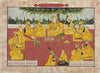 Sikh Gurus Celebrating Basant Panchmi  c1850 - Vintage Indian Sikhism Art Painting - Large Art Prints