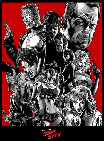 Sin City - Tallenge Hollywood Cult Classics Graphic Movie Poster - Large Art Prints by Tim