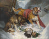 Alpine Mastiffs Reanimating a Distressed Traveller - Sir Edwin Henry Landseer - Animalier Painting - Life Size Posters