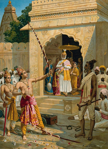 Sita Swayamwar - Rama breaks Shivas bow - Raja Ravi Varma by Raja Ravi Varma