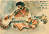 Sitar Player -  Benode Behari Mukherjee - Bengal School Art Painting - Large Art Prints