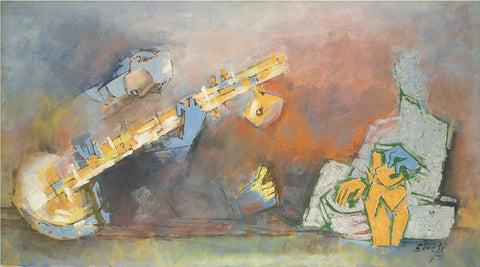 Sitar Player by M F Husain