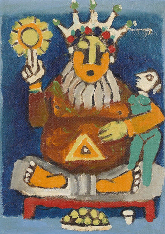 Sitzender Buddha, 1970 by M F Husain