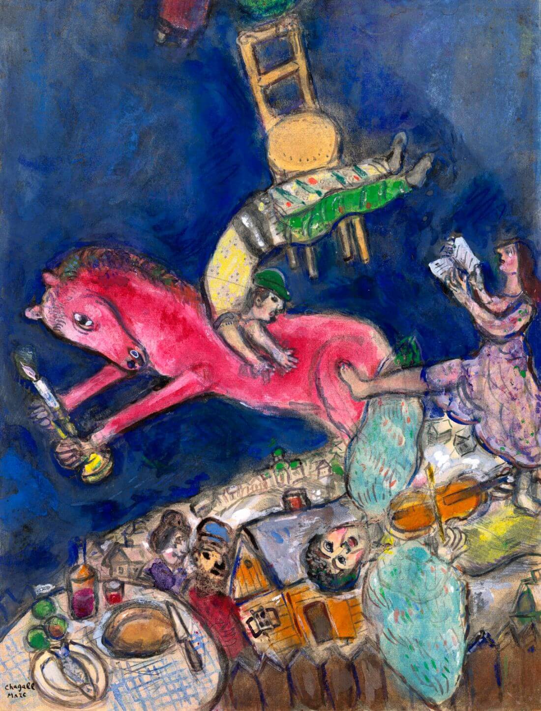 Sketch For The Red Horse (Esquisse Pour Le Cheval Rouge) - Marc Chagall ...