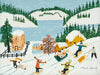 Skiing and Sleddging - Maud Lewis - Folk Art Painting - Life Size Posters