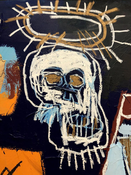 Skull With Halo - Jean-Michel Basquiat - Neo Expressionist Painting - Canvas Prints