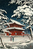 Snow at Zojoji - Tsuchiya Koitsu - Japanese Ukiyo-e Woodblock Print Art Painting - Posters