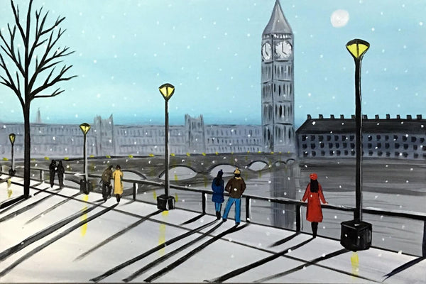 Snowfall In London - London Photo and Painting Collection - Large Art Prints
