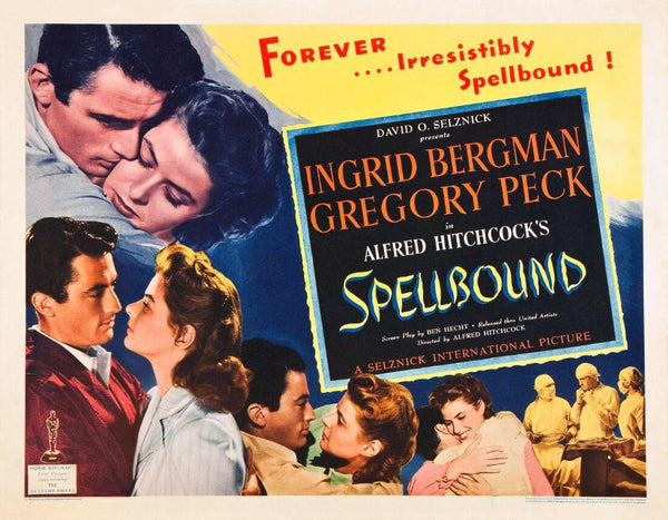 Spellbound - Ingrid Bergman - Gregory Peck - Alfred Hitchcock - Classic Hollywood Movie Poster - Art Prints