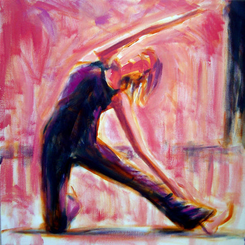 Spirit Of Sports - Abstract Painting - Yoga Pose 1 by Joel Jerry