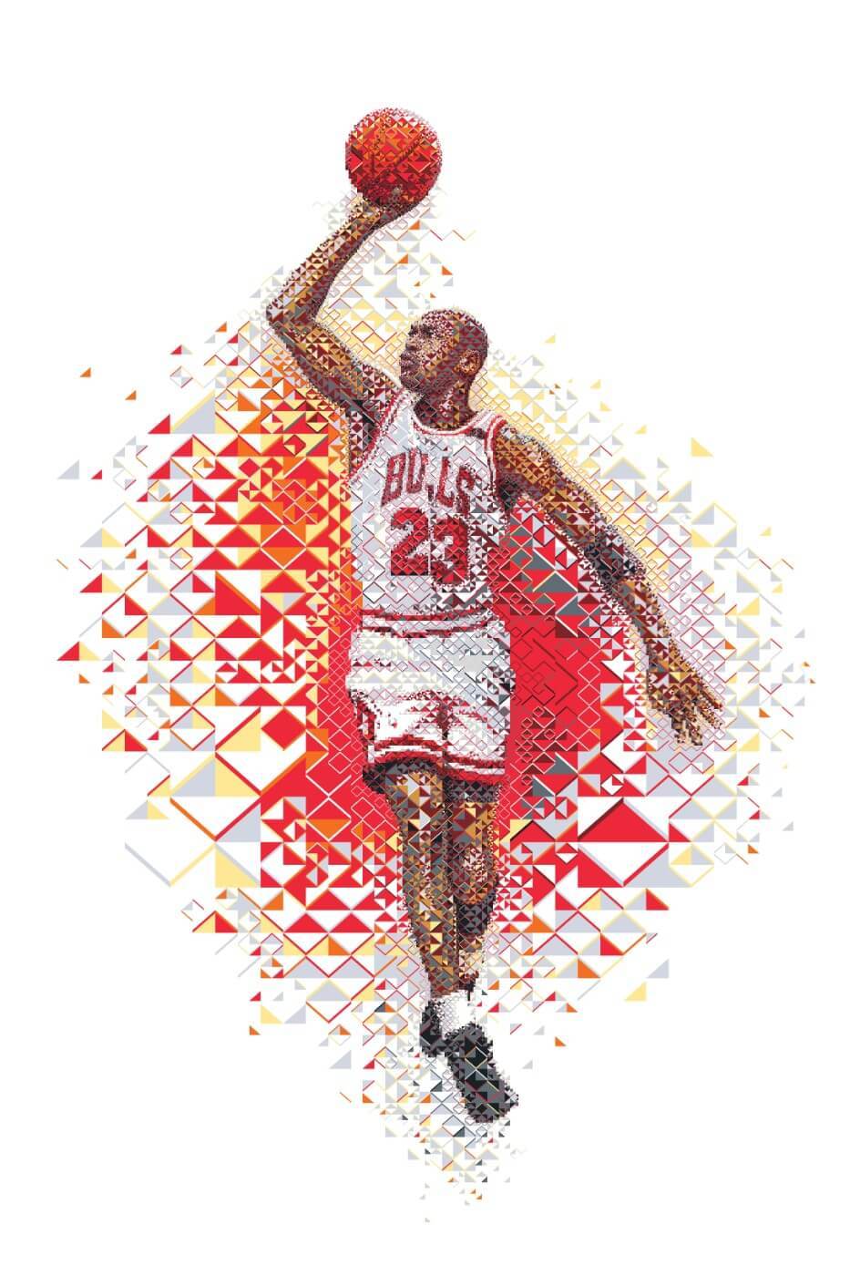 Spirit Of Sports Digital Art Basketball Great Michael Jordan  Chicago Bulls Large Art Prints