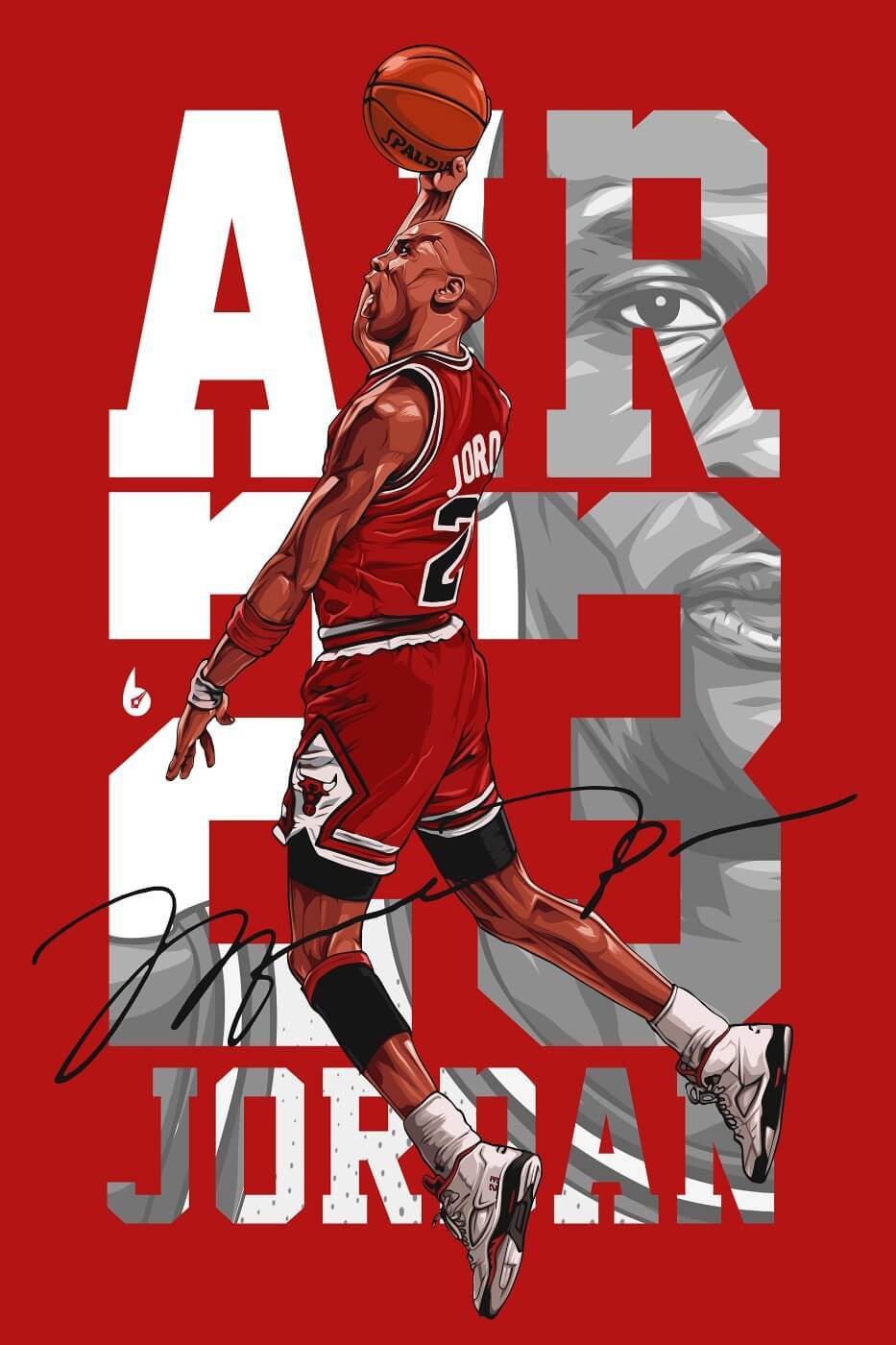Michael Jordan illustration, Michael Jordan Jumpman Chicago Bulls