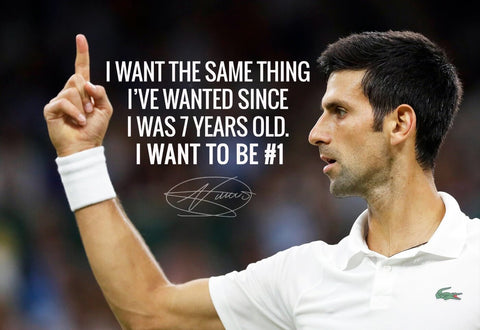 Spirit Of Sports - Motivational Quote - I want to be No 1 - Novak Djokovic - Legend Of Tennis - Posters by Joel Jerry