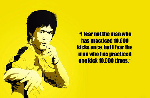 Spirit Of Sports - Motivational Quote - The Power Of Practice - Bruce Lee - Posters by Joel Jerry