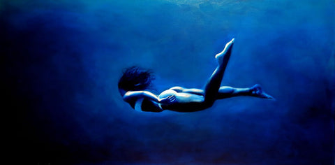 Spirit Of Sports - Painting - Swimming In The Deep - Framed Prints by Joel Jerry