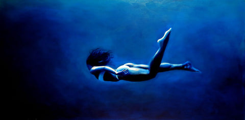 Spirit Of Sports - Painting - Swimming In The Deep by Joel Jerry