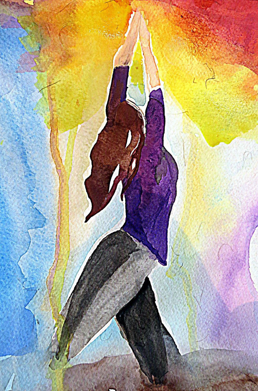 Spirit Of Sports - Watercolor Painting - Yoga - Art Prints by Joel